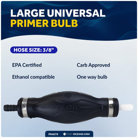 Five Oceans barb connectors and stainless-steel clamps included for secure fittings