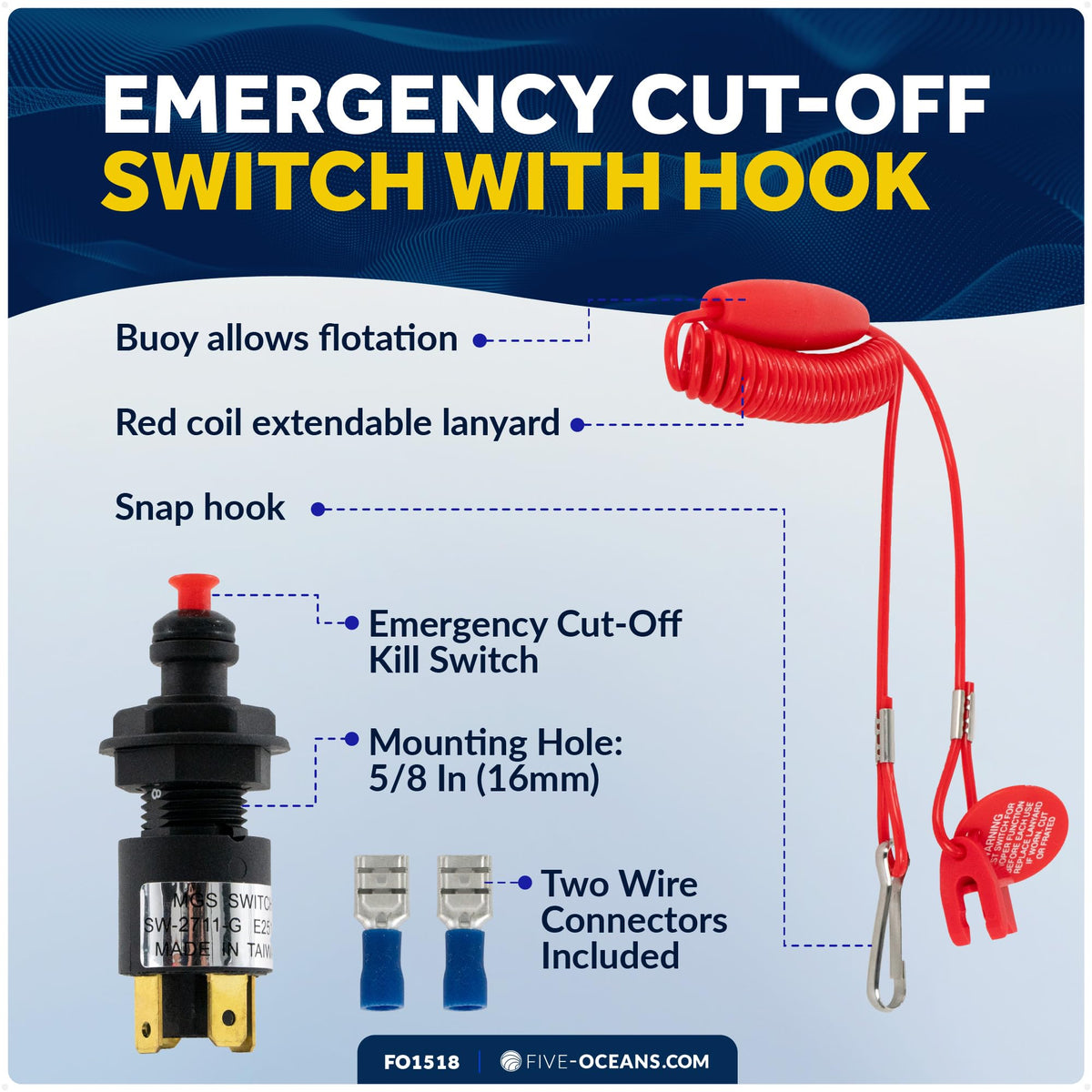 Five Oceans floating red buoy on water for high visibility and quick retrieval