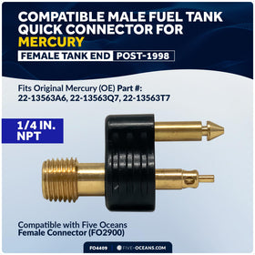 Five Oceans FO4409 clip detail highlighting two-prong latch for reliable engagement