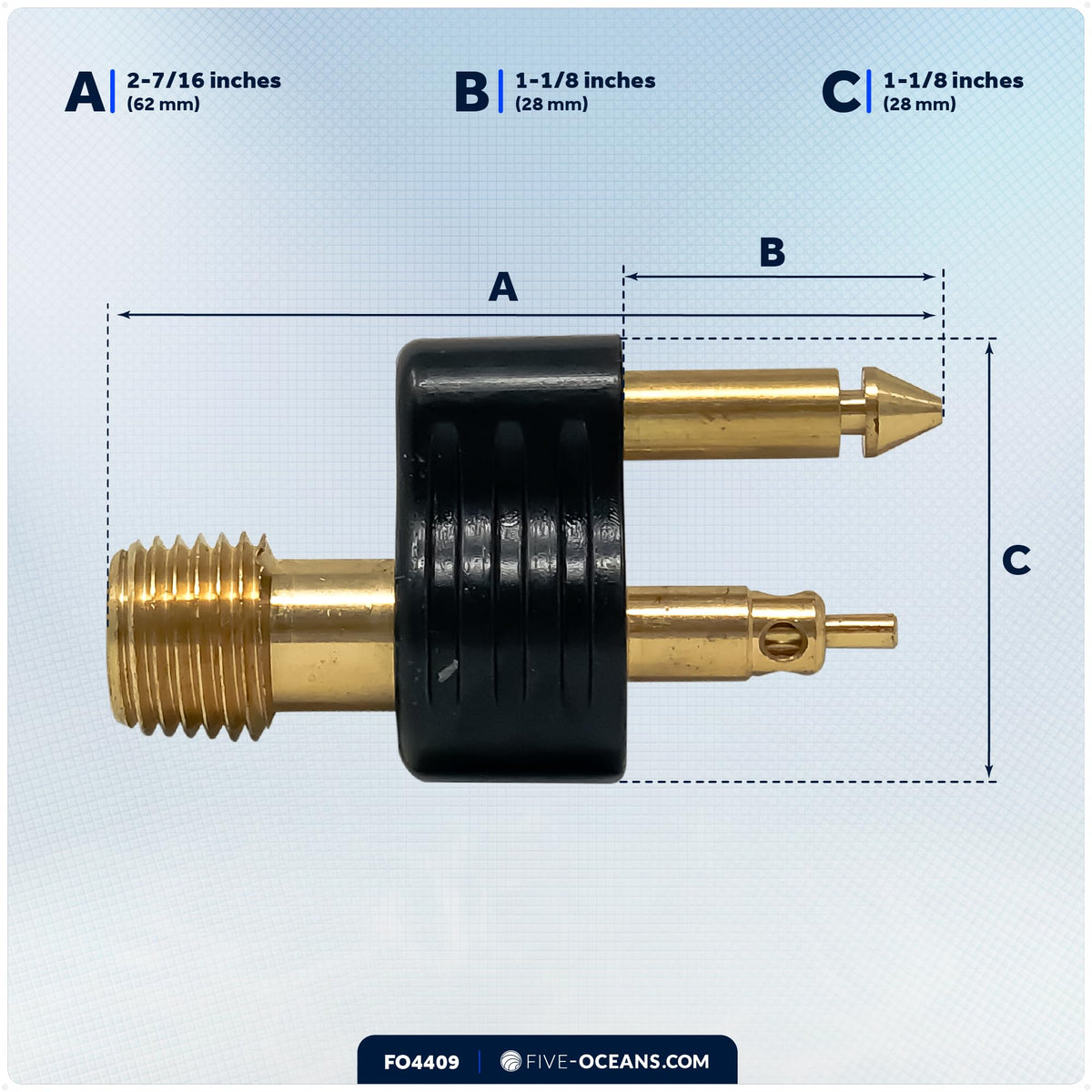 Five Oceans FO4409 material finish showing brass corrosion resistance benefit