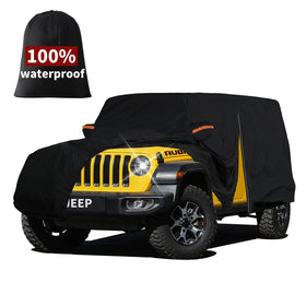 FiveFox front view on Jeep Wrangler showing full waterproof protection and neat fit