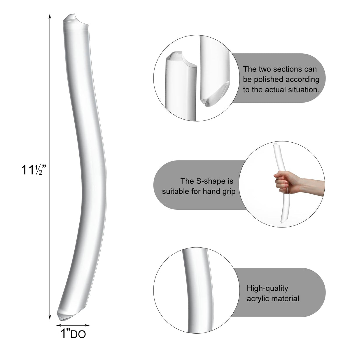 Fiwochic acrylic handle close-up texture illustrating slip-resistant surface
