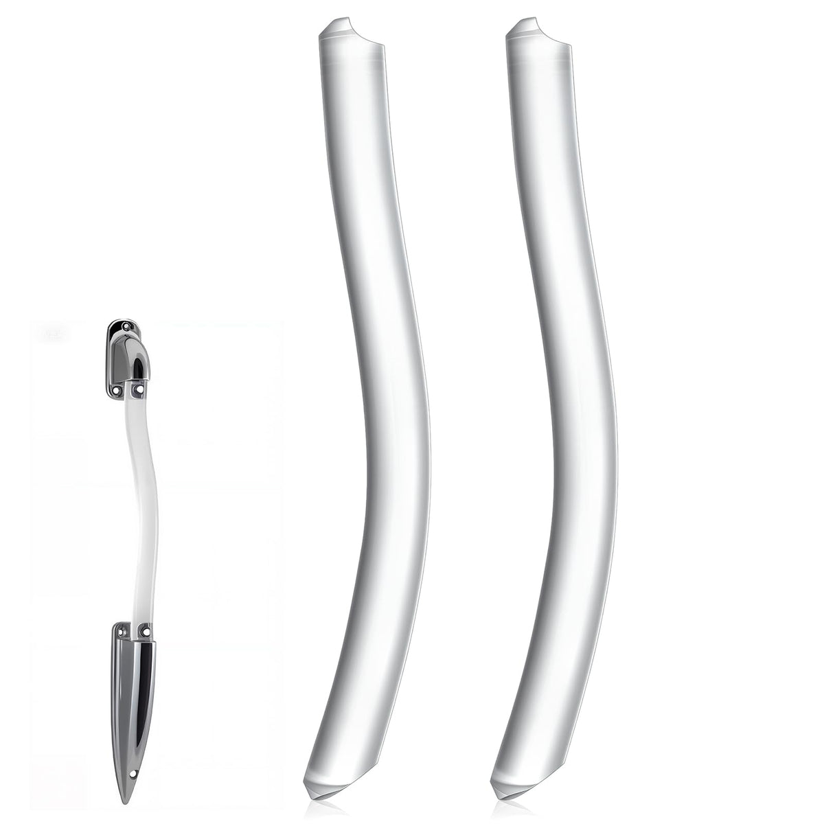 Fiwochic clear S handle front view showing sleek design and easy grip