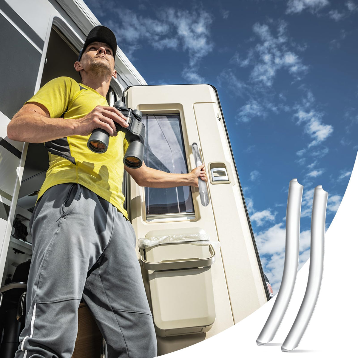 Fiwochic handle on RV entry in lifestyle scene adding minimalist style