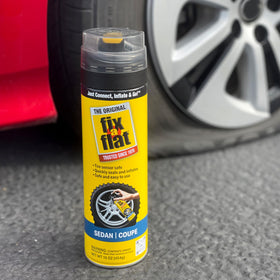 Fix-A-Flat performance top nozzle close-up for controlled easy application
