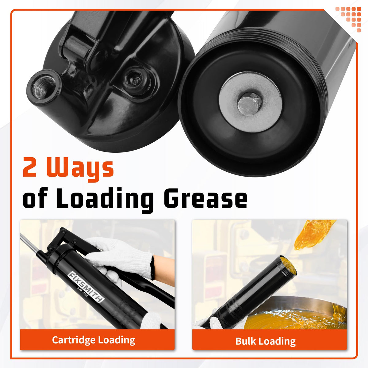FIXSMITH grease gun in use on vehicle chassis providing efficient lubrication