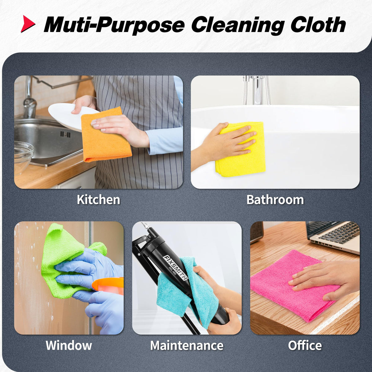 FIXSMITH towels in washing machine ready for repeated use