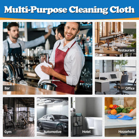 FIXSMITH towels in washing machine showing easy-care reusable benefit