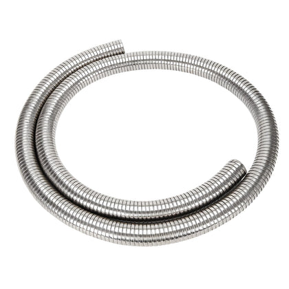 FIZZBOP front view of stainless flex pipe showing length and shine, durable fit