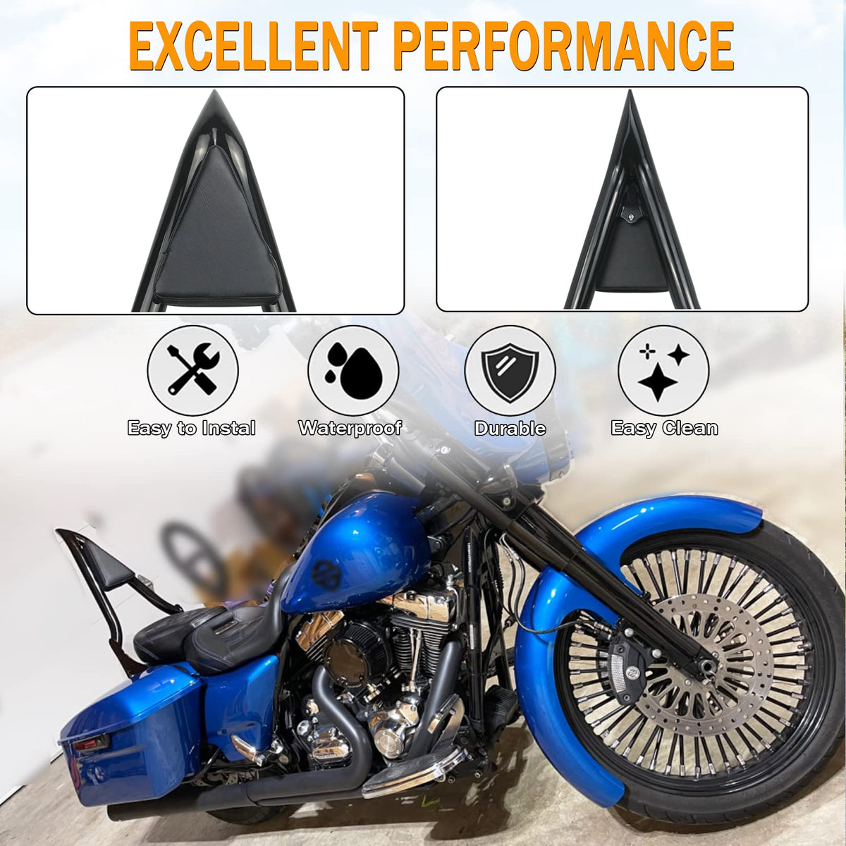 Fjpacemt installed on Street Glide demonstrating fit and added passenger support
