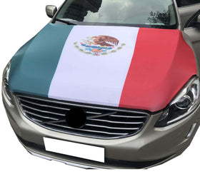 Flag King front hood cover displaying Mexico flag and bold roadside visibility