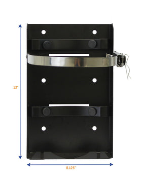 Flame King installed inside RV storage showing organized propane storage benefit