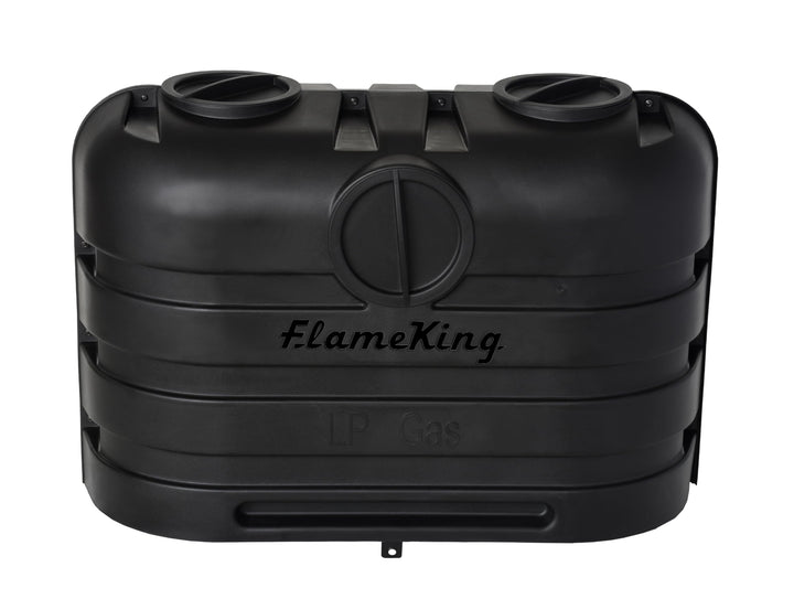 Flame King front view cover protecting two 20 lb tanks for neat appearance