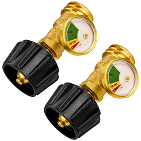 Flame King front view of 2-pack gauges showing clear dial and robust build for easy monitoring