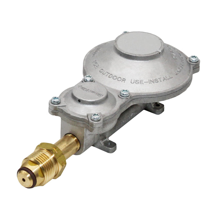 Flame King front view showing full regulator and mounting for durable installation