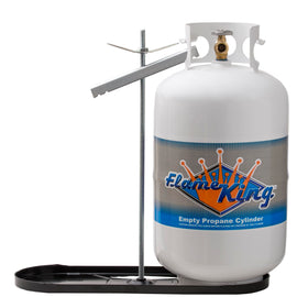 Flame King front view of dual tank rack showing fit and stability