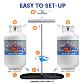 Flame King rack next to a ruler for size and footprint clarity