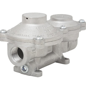 Flame King regulator connected in a food truck gas line for high-BTU appliances