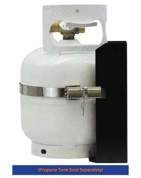 Flame King bracket beside ruler showing 8.125 inch width and 9.45 inch height
