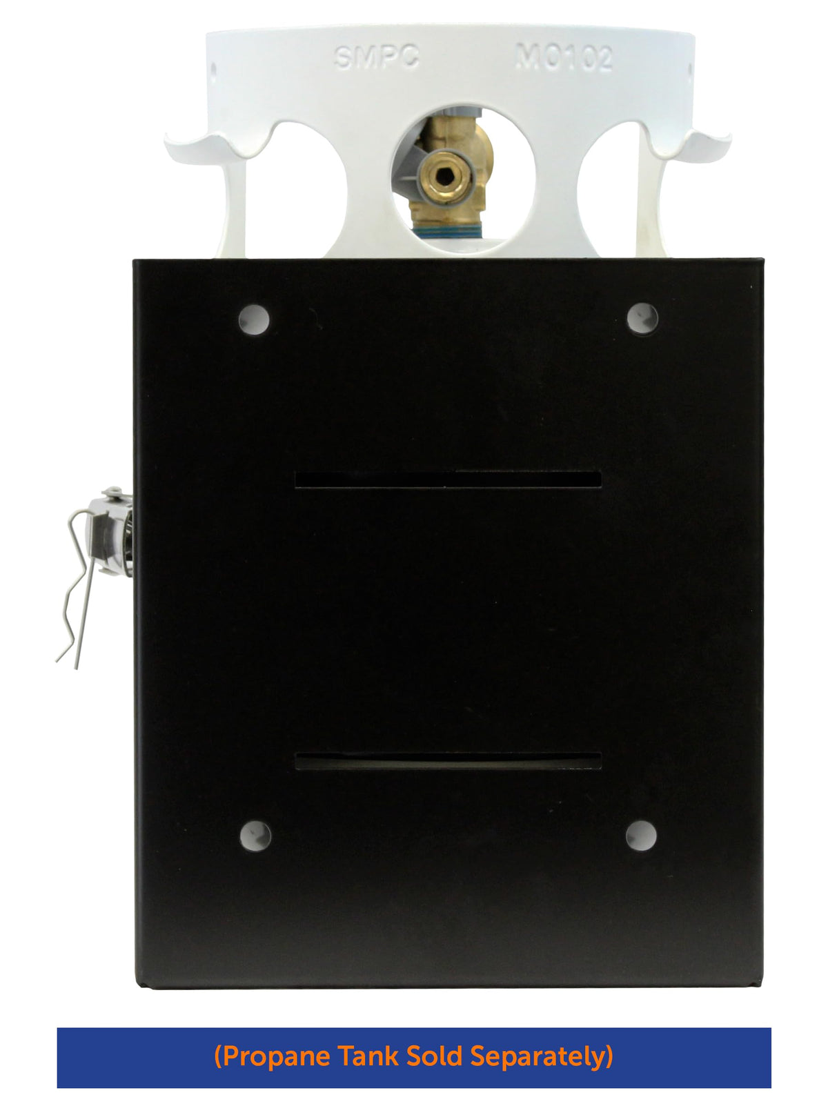 Flame King bracket in campsite scene with grill showing ready-to-use convenience