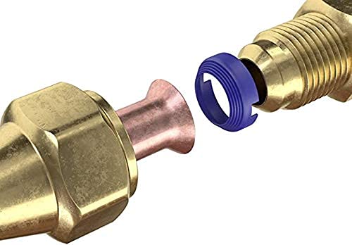 FlareSeal installed on mini-split line illustrating easy leak prevention