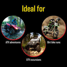 ATV with FlatOut-treated tires in field showing reliable off-road protection