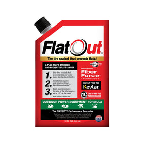 FlatOut front label on 32 oz bottle showing product identity and benefit