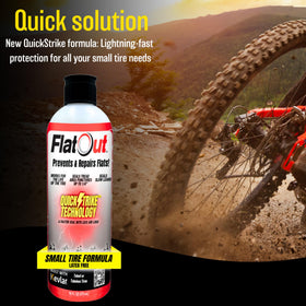 FlatOut macro of Kevlar fiber particles showing strong-seal reinforcement benefit
