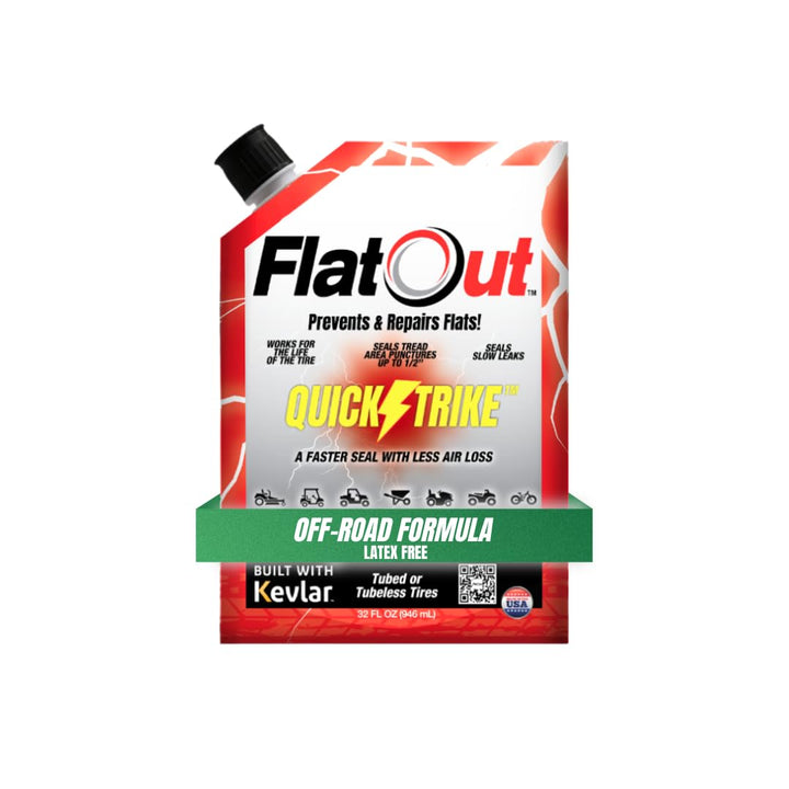 FlatOut QuickStrike front packaging showing product and benefit