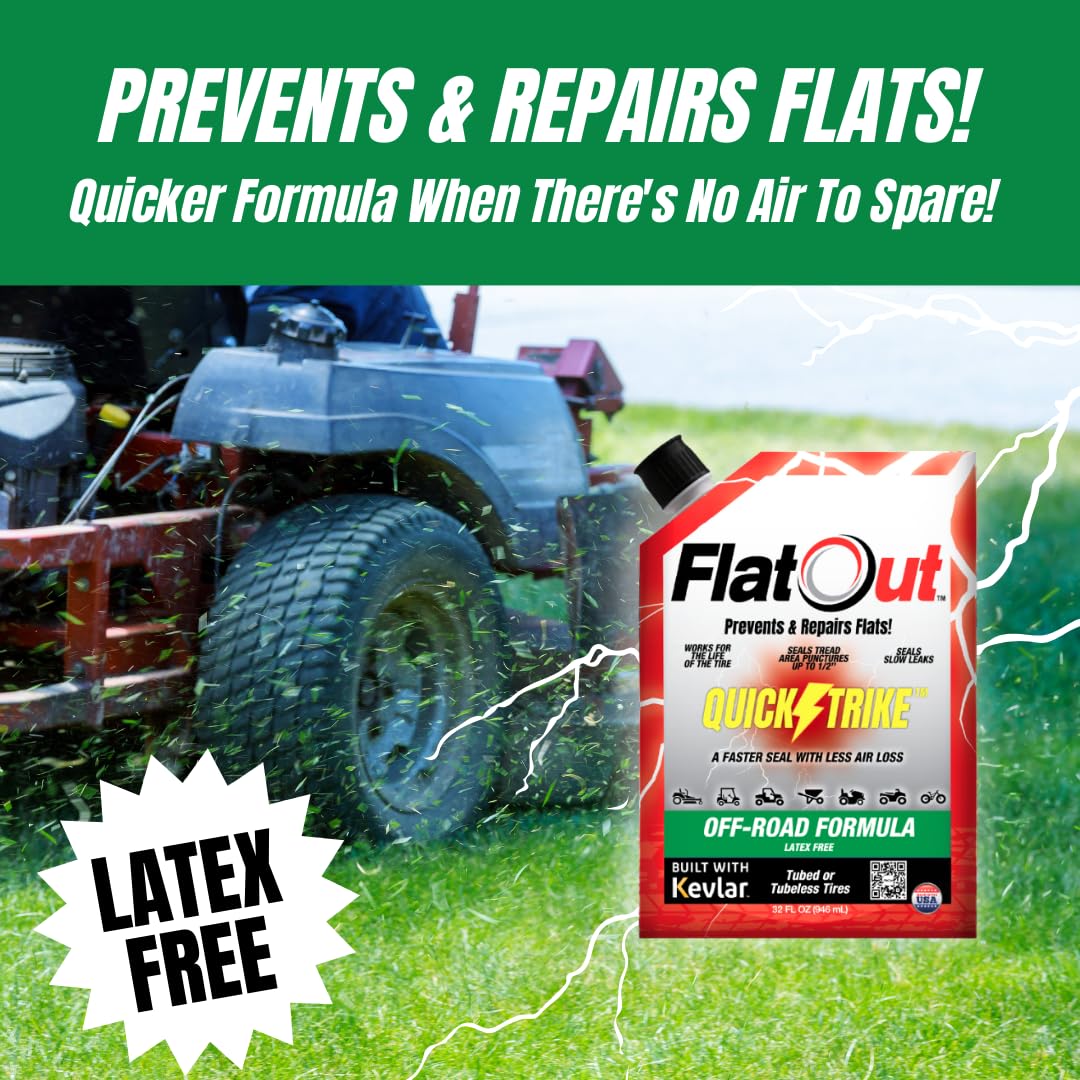 FlatOut QuickStrike protecting an ATV tire during off-road use for reliability