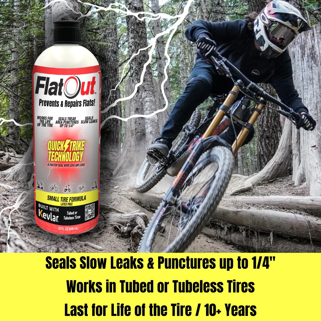 FlatOut sealant being poured into a valve stem, demonstrating simple installation