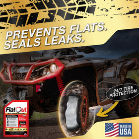FlatOut protecting an ATV tire in off-road use for reliable performance