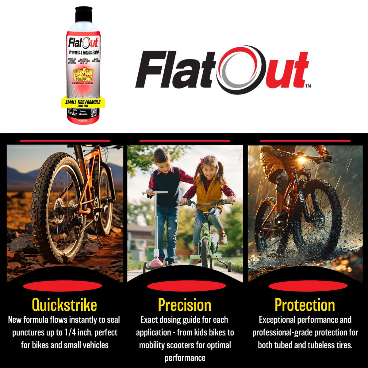 FlatOut interior view of tire coated with sealant showing continuous protection benefit
