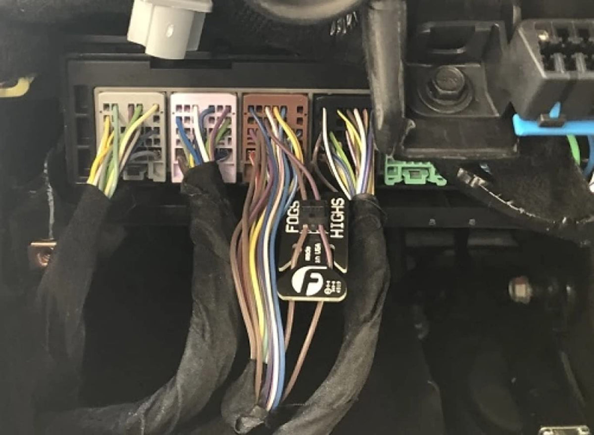 Fleece Performance Engineering wiring close-up showing harness detail for safe installation