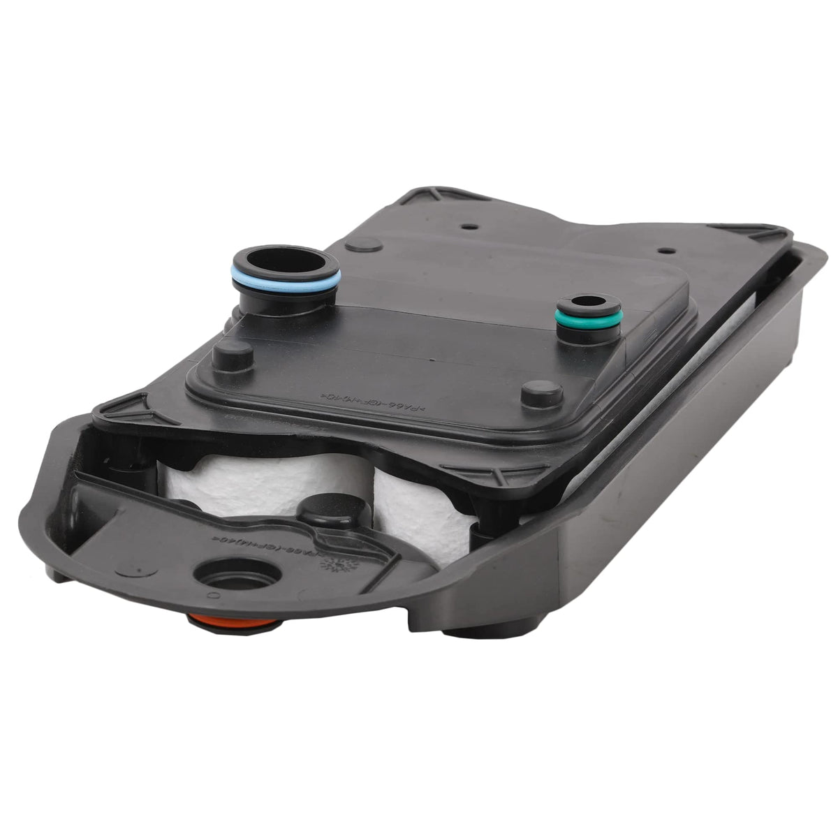 Fleetguard CV52001 filter media closeup capturing oil mist and contaminants