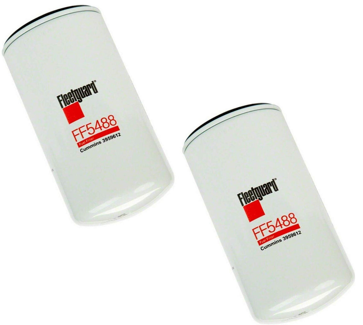 Fleetguard FF5488 front view showing label and fitment, ensuring correct replacement