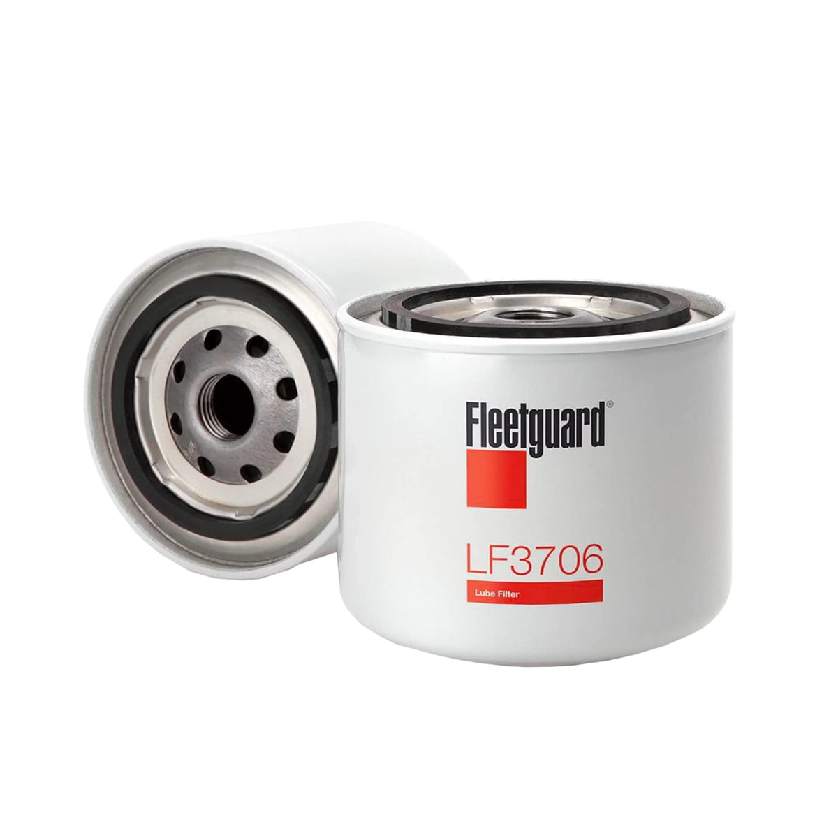 Fleetguard LF3706 front view showing label and fitment for reliable protection
