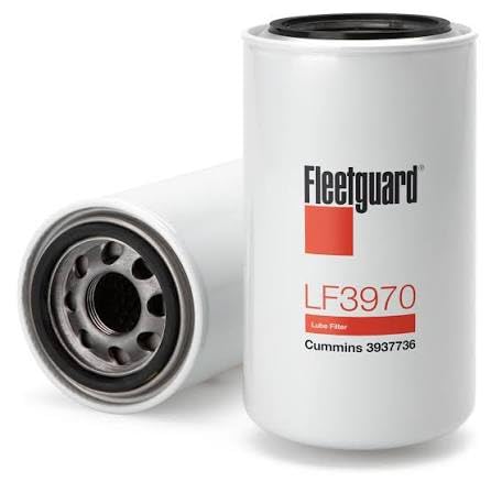Fleetguard LF3970 front view showing label and fitment, ensures correct replacement