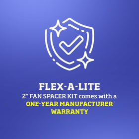 Flex-a-lite spacer mounted on fan hub improving alignment and load spread