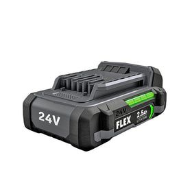 FLEX battery on charger indicating fast 30-minute rapid charging benefit