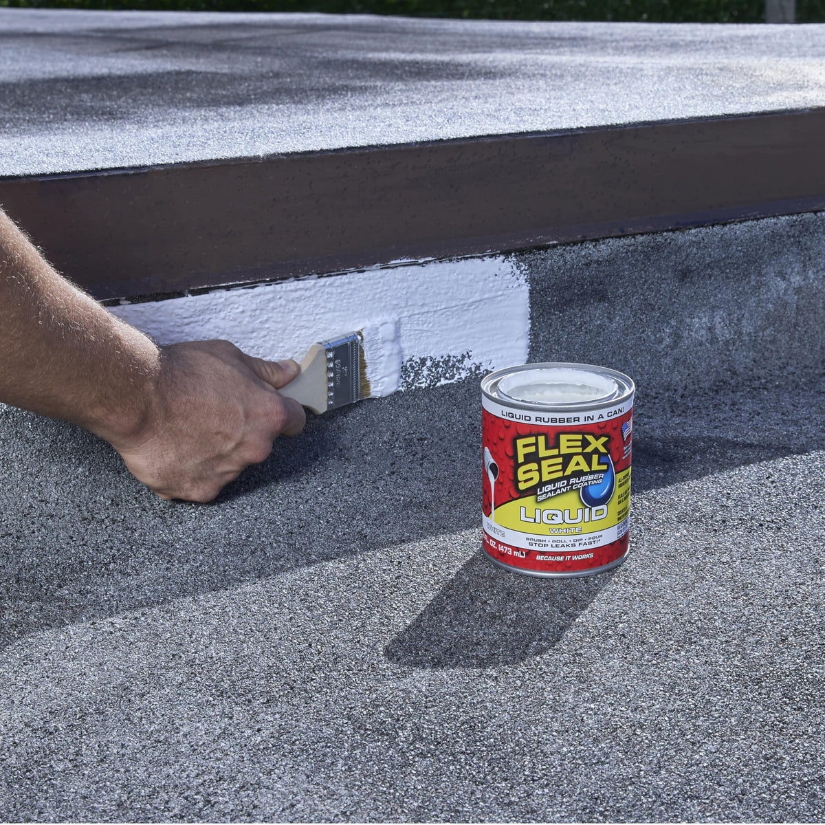 Flex Seal Liquid applied with brush demonstrating easy application