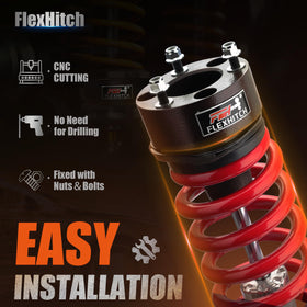 FlexHitch installed on F-150 front, showing level stance and improved clearance