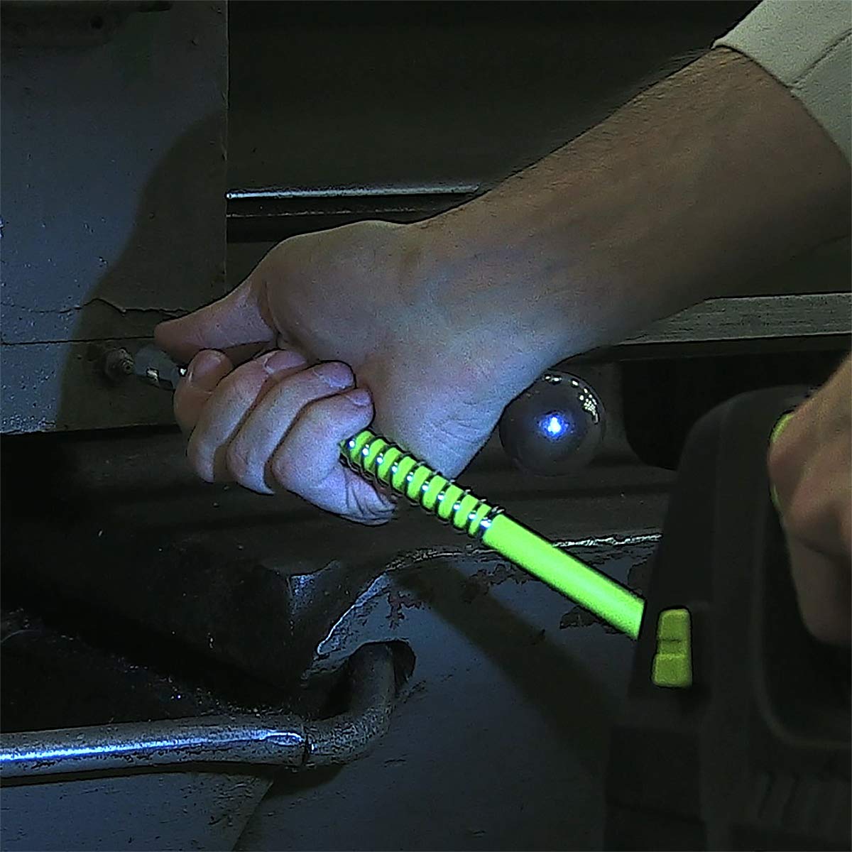Flexzilla hose bent to show cold-weather flexibility and easy routing