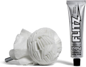 FLITZ buff ball front view showing cover and hub, improving polishing efficiency