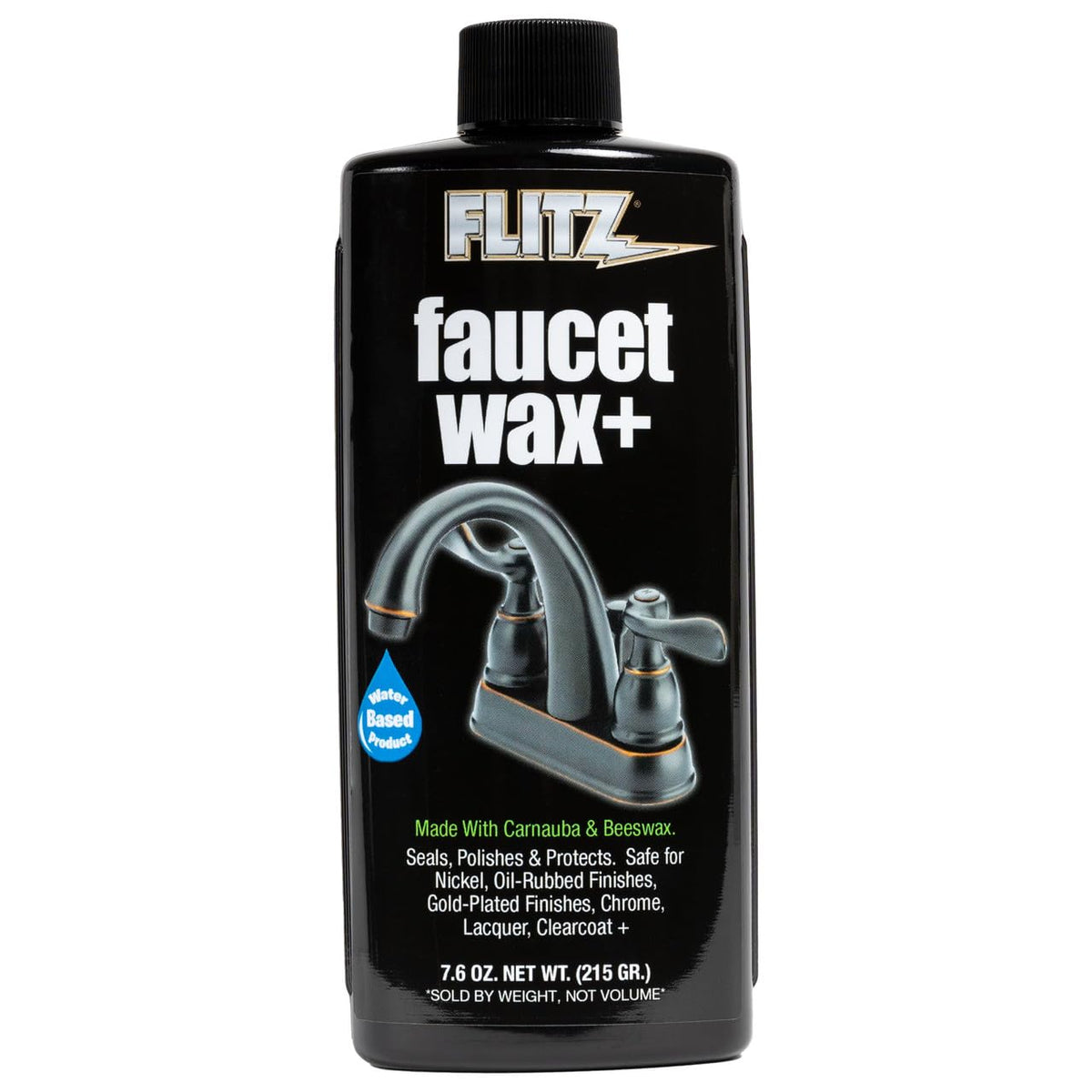 Flitz bottle front label showing product name and size benefits
