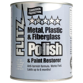 FLITZ front can showing brand and solid metal polish, communicates dependable maintenance