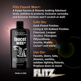 Flitz used on granite countertop showing enhanced gloss and protection