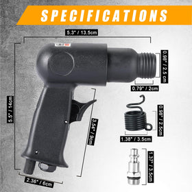 FLKQC air hammer in use removing a muffler demonstrating power and efficiency