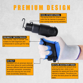 FLKQC adjustable pressure knob and filter close-up for controlled impacts and protection