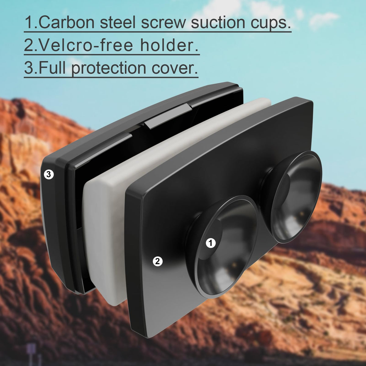 FLLIK packaging and contents display showing two holders and mounts benefit